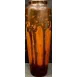 Treen - an Art Nouveau wooden 'Tall Trees' vase, 28cm high