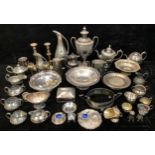 Plated Ware - a Victorian plated samovar; Victorian teapots; baskets; hot water jugs;