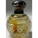 An Elizabeth II silver mounted globular scent bottle, Sheffield 2000