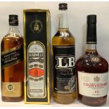 Wines and Spirits - Johnnie Walker Black Label Old Scotch Whisky, 70cl; Bushmills Irish Whiskey,