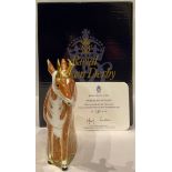 A Royal Crown Derby paperweight, Pronghorn Antelope, limited edition 237/950, gold stopper,