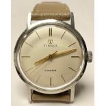 A Tissot Sea Star gentleman's wrist watch, champagne dial, baton hour markers, stainless steel case,