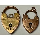 A 9ct gold bracelet padlock clasp; another; 3.1g (2)