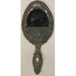 An Edwardian silver vanity mirror, baize backed, Levi & Salaman, Birmingham 1905