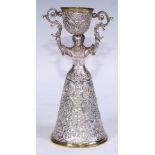 A Renaissance Revival electrotype wager cup, of typical form, 23.5cm high