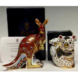 A Royal Crown Derby paperweight, The Australian Collection Kangaroo, limited signature edition until