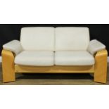 An Ekornes Stressless sofa, 80cm high, 166cm wide, the seat 122cm wide and 59cm deep