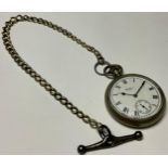 An LMS (London, Midland and Scottish) Waltham USA base metal open face pocket watch, number 9611,