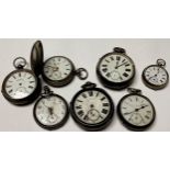 A silver pocket watch, enamel dial, subsidiary seconds dial, Chester; a silver pocket watch,