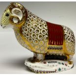 A Royal Crown Derby paperweight, The Ram of Colchis, Connaught House exclusive, limited edition