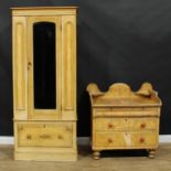 A Victorian scumbled two piece bedroom suite, comprising wardrobe, 204.5cm high, 89cm wide, 47.5cm