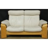 An Ekornes Stressless reclining sofa, 96.5cm high, 170.5cm wide, the seat 126cm wide and 52cm deep