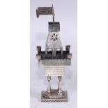 Judaica - an Israeli silver Jewish spice tower, 17.5cm high, marked Sterling, Netafim, 158g