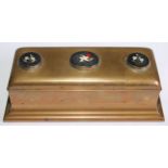 A 19th century Derbyshire Ashford marble mounted gilt brass rectangular writing box, hinged cover