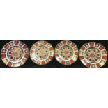 A set of four Royal Crown Derby 1128 pattern 8.5” dessert plates, printed marks, first quality