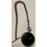 A black faced military pocket watch, GSTP - T29022, on graduated link Albert