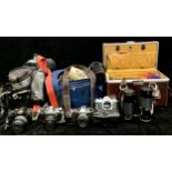 Photographic Equipment - an Olympus OM10 SLR camera; a Canon AE-1 SLR camera; a Sigma SA-7 camera; a