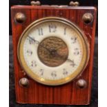 A late 19th century wooden cased carriage clock, approximately 18cm high over handle