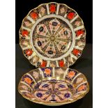 A Royal Crown Derby Imari palette 1128 pattern shaped square bon-bon dish, 17.5cm, year cypher for