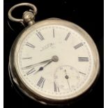 A Waltham American Watch Co silver pocket watch, Birmingham 1890