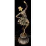 An Art Deco style bronzed sculpture, Dancer, after Nick, 42.5cm high