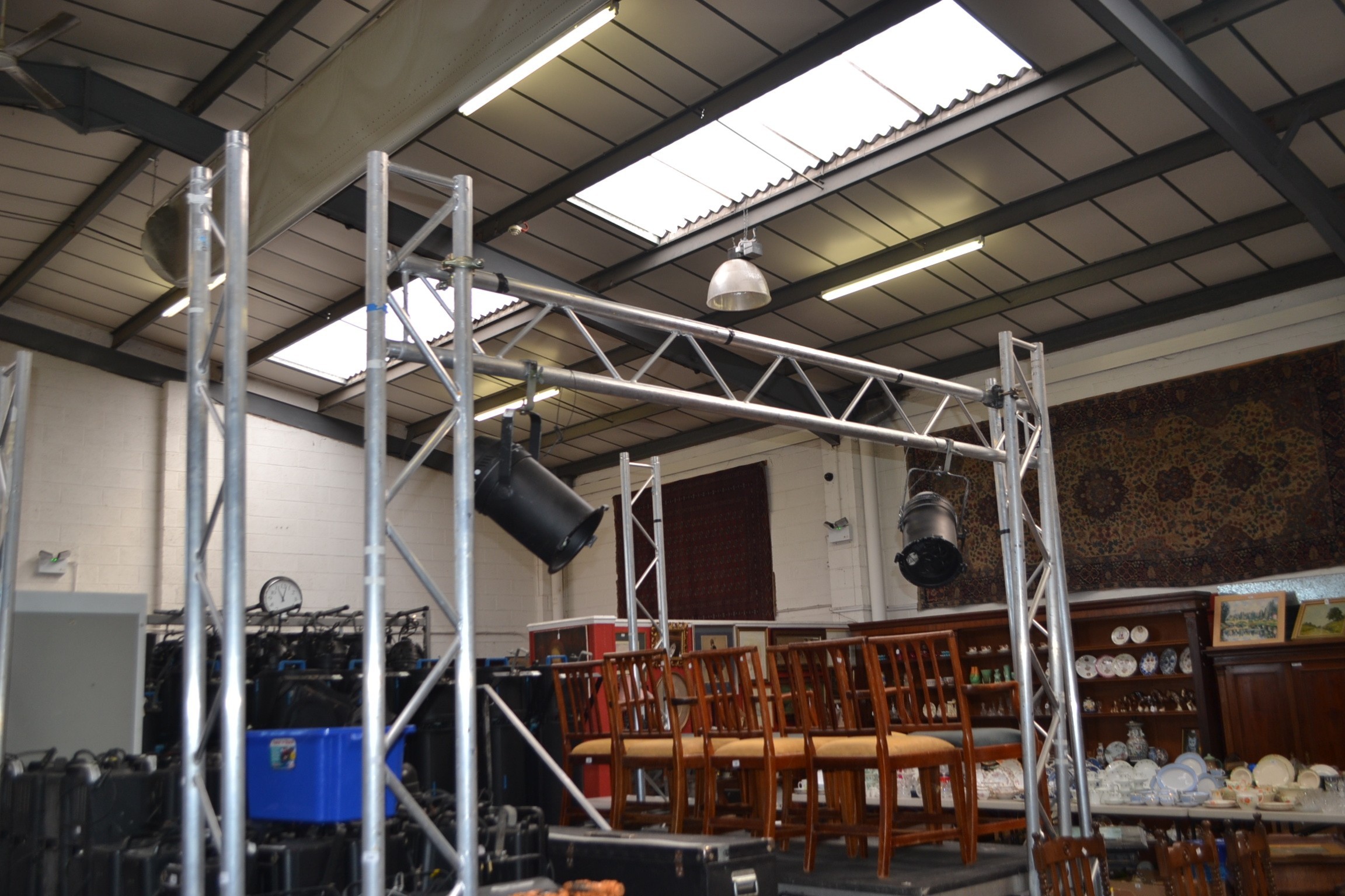 Staging - seven sections of stage truss, each 300cm; another two, smaller, 100cm (9)