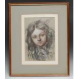 Thomas O'Donnell (Irish 1944 - 2020) Portrait of a Girl pastel and chalk drawing, signed, 27.5cm x