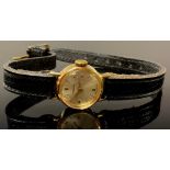 A lady's Rodania 18ct gold watch, champagne dial with baton indicators, serial number 1496S, the