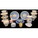 A Royal Worcester Lemon candle snuffer; a Royal Albert Tiffany pattern part tea set for six; a Spode