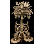 A bronzed metal two branch candle sconce, 37.5cm high