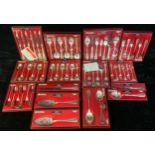 A set of mid 20th century Oneida Patrician pattern flatware, cake slice, cheese knife etc, all