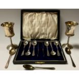 A pair of Elizabeth II silver goblets, gilded interiors, 11.5cm, Birmingham 1971, 155g; a set of