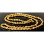 A 9ct gold rope twist necklace, 61cm long, 8.9g