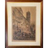 A H Haig, by and after The Basilica of St. Gilles, Arles engraving, signed in pencil, 77cm x 53cm
