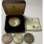 Coins - a Victorian silver crown 1887, two others 1889, 83.4g; a Birmingham Mint Queen Elizabeth