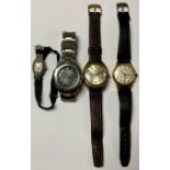 A Seiko Kinetic auto relay day/date wristwatch; a vintage Montine day/date wristwatch; a similar