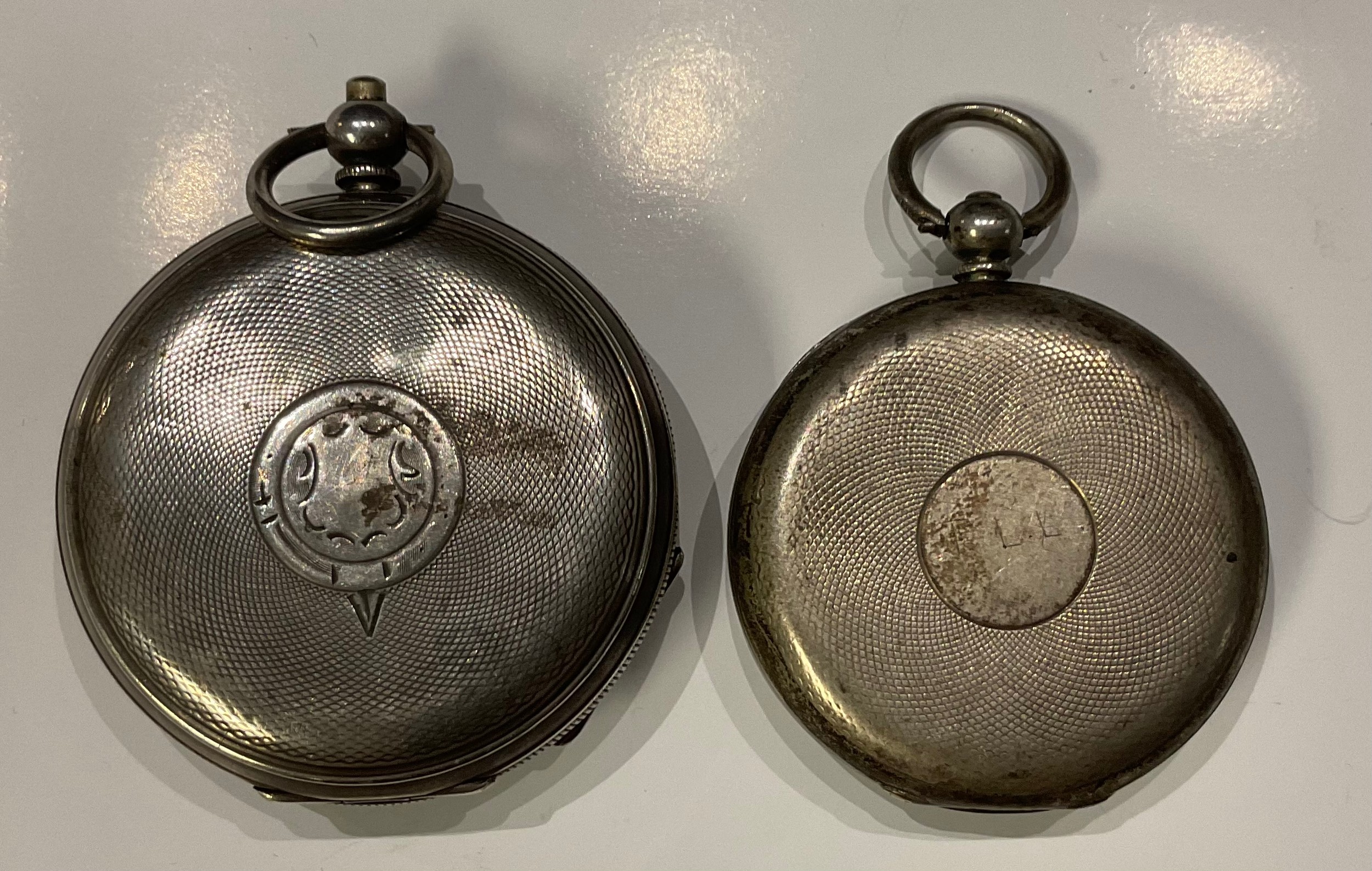 A silver open faced pocket watch, marked 925; another, marked fine silver (2) - Image 2 of 2