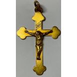 A 9ct gold crucifix pendant, suspension loop, marked 375, 5.5cm, 4.9g