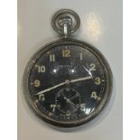 A Cyma black faced military pocket watch, GSTP-T18374