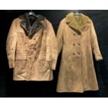 Fashion and Costume - a lady's 1970s brown sheepskin button front overcoat, K&M Exclusive County