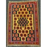 A North-West Persian Senneh Kilim rug / carpet, knotted in earthy tones of red, ochre, cream, black,