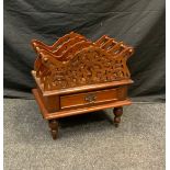 A Victorian style Kingswood collection Canterbury, three pierced section top, single frieze
