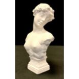 A Neoclassical plaster bust, signed verso, I ManiFord, 22cm high