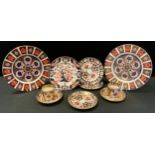 Royal Crown Derby Ninetieth century and later; a pair of Royal Crown Derby Imari Pattern plate,