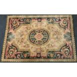 A pure wool Chinese 'Savonnerie' rug / carpet, made for G. H. Frith of Bodelwyddan, UK, in grey,