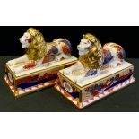 A pair of Royal Worcester Trafalgar collection Trafalgar Lions, limited editions, 35/750, printed