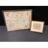 Maps - John Seller, Anglia Contracta, Leicestershire, 12.5cm x 15.5cm; another later John Speede,