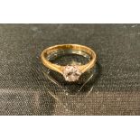 A diamond solitaire ring, round brilliant cut diamond approx 0.33ct, 18ct gold shank, size N,