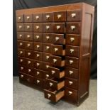 A Forty eight drawer mahogany Haberdashery cabinet, mid 20th century, 155cm tall x 147cm wide x 40.