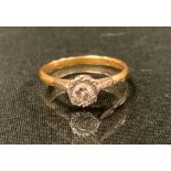 A diamond solitaire ring, round brilliant cut diamond, approx 0.25 ct, 18ct gold shank, size R, 3.1g